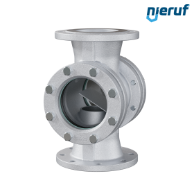 flange sight flow indicator DN200 grey cast iron GG25 borosilicate glass version with flap