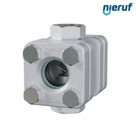 female thread sight flow indicator G 1/2" Inch grey cast iron GG25 soda lime glass version with flap