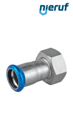 Female Coupling F Pressfitting DN12 - 15,0 mm female thread 1/2" inch stainless steel Female Coupling F Pressfitting DN12 - 15,0 mm female thread 1/2" inch stainless steel