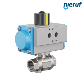 valvola a sfera pneumatica DN20 - 3/4" pollici azionamento rotativo a effetto semplice apertura a molla PK02