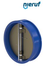 dual plate check valve DN600 DR04 GGG40 epoxyd plated blue 180µm EPDM