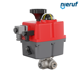 3 way automatic-ball valve 24-240V DN8 - 1/4" inch stainless steel reduced port design with L drilling