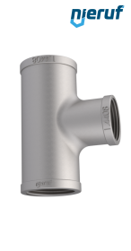 tee reduced 3/4" x 1/2" inch stainless steel 316 90° angle FM
