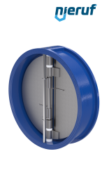 dual plate check valve DN600 DR01 GGG40 epoxyd plated blue 180µm FKM (Viton)