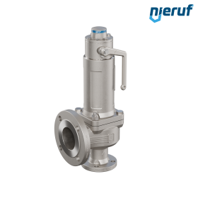 flange-safety valve ASME liquid media gastight ANSI 150 DN40 1 1/2" x 3" SF07, cast steel, EPDM, with lifting device lever