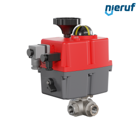 3 way automatic-ball valve 24-240V DN10 - 3/8" inch stainless steel reduced port design with L drilling
