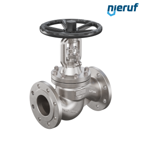 Globe valve with bellow DN40 PN40 AV06 stainless steel 1.4408 isolation plug