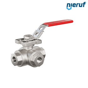3  way ball valve DN8 - 1/4" inch GK09 stainless steel T drilling