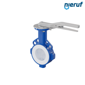 PFA-Butterfly-valve PTFE AK09 DN80 PN10-PN16 lever silicone insert