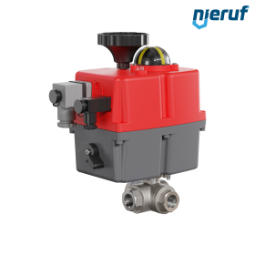 valvola a sfera a 3 vie con attuatore elettrico 24-240V DN10 - 3/8" pollici acciaio inossidabile a passaggio ridotto con incavo a forma di T