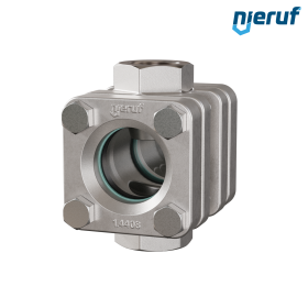 flow-through sight flow indicator G 1" Inch stainless steel borosilicate glass