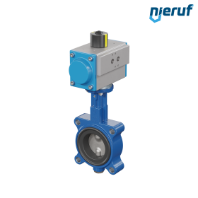 Butterfly valve DN 65 AK02 NBR-70-black DVGW gas pneumatic actuator double acting