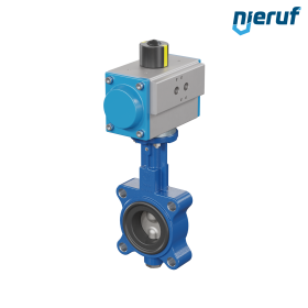 Butterfly valve DN 50 AK02 NBR-70-black DVGW gas pneumatic actuator single acting normally closed